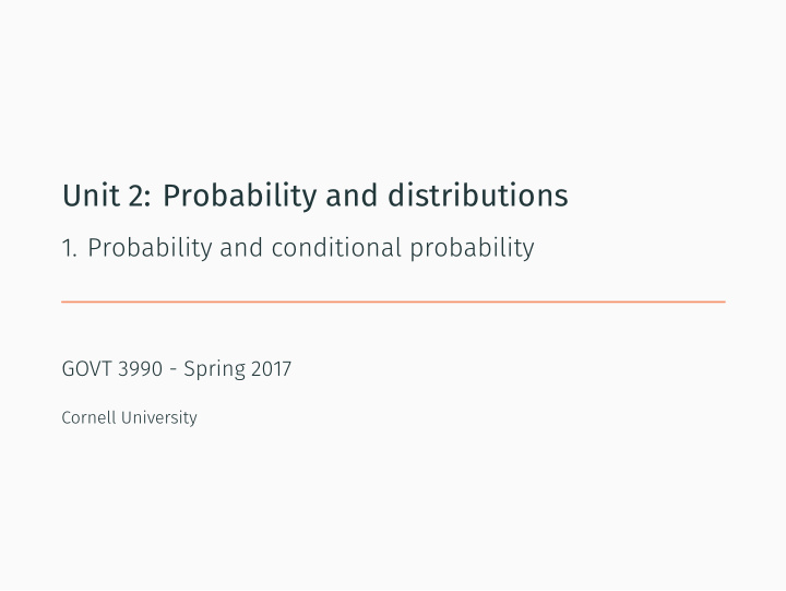 unit 2 probability and distributions