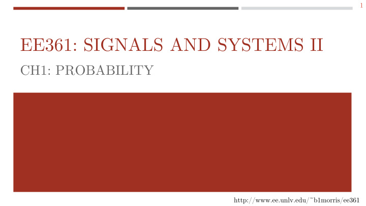 ee361 signals and systems ii