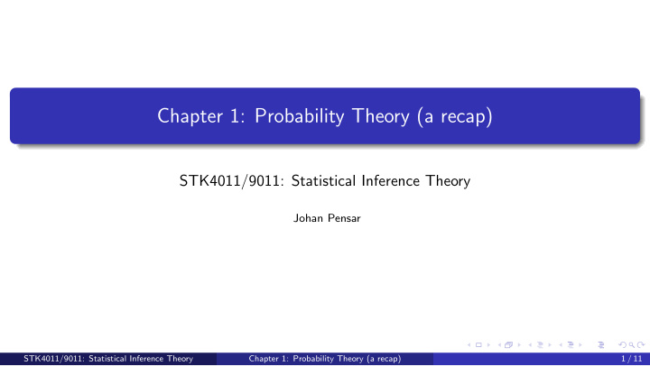 chapter 1 probability theory a recap