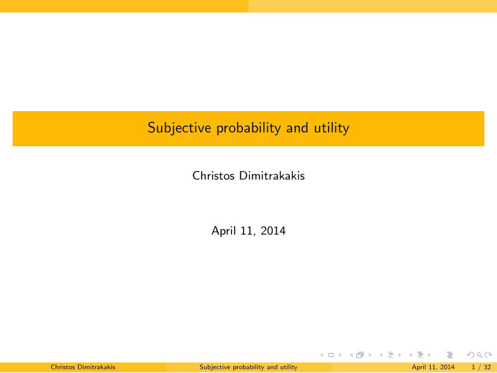 subjective probability and utility