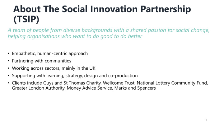about the social innovation partnership