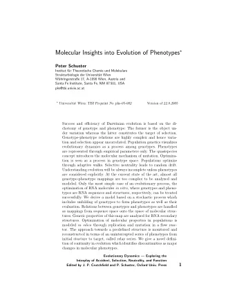 2  Evolution of Phenotypes  1  GENOTYPES AND PHENOTYPES  Evolutionary optimization in asexually
