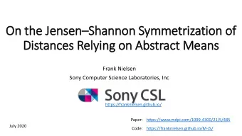 On t  the J  Jen  ense  senSha  hanno  non Symmet  metrization of  of  Distan  ances R  Rel