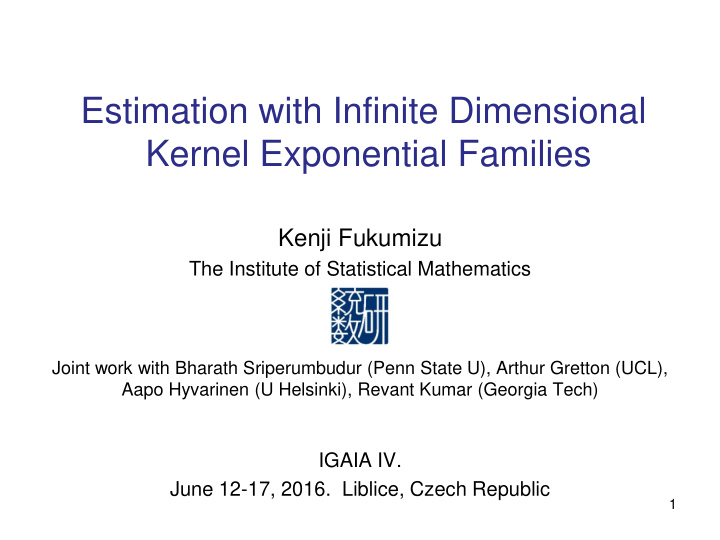 estimation with infinite dimensional