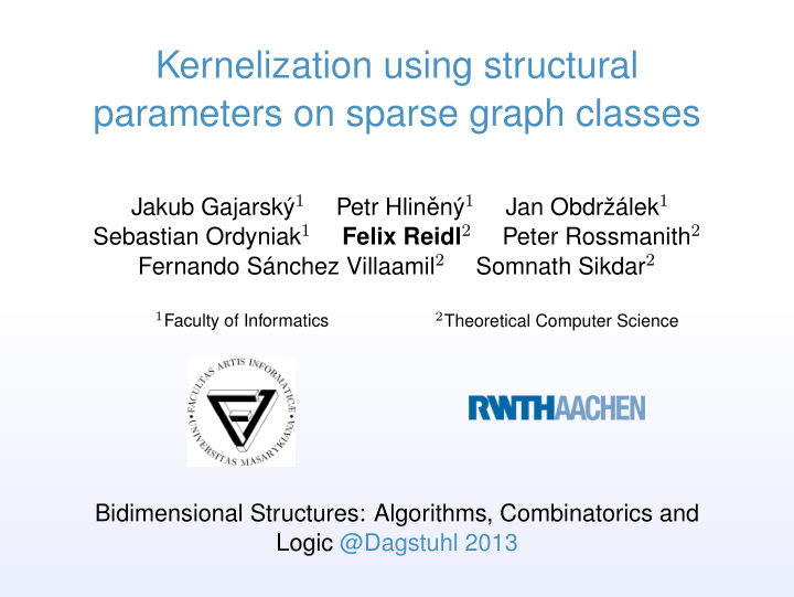 kernelization using structural parameters on sparse graph