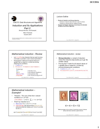 Induction and Its Applications    Example for Regular Induction: Correctness of a Decimal-