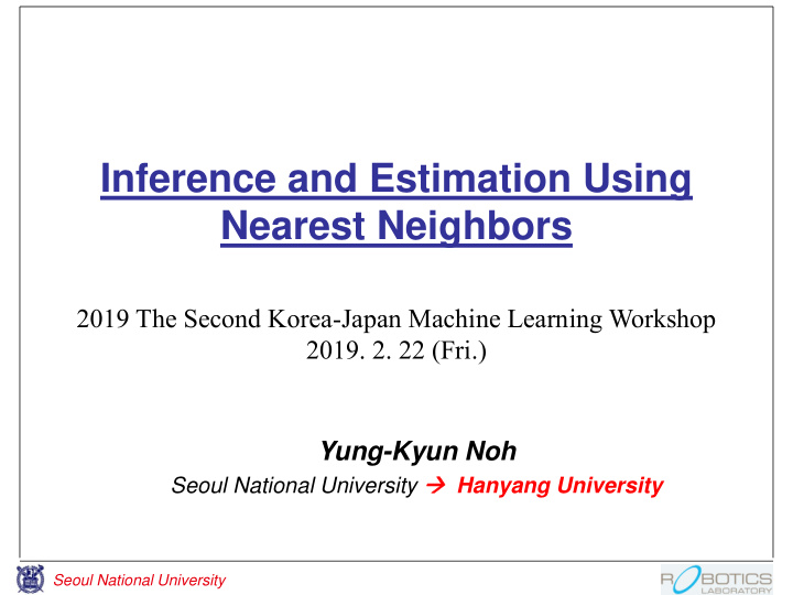 inference and estimation using