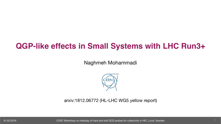qgp like effects in small systems with lhc run3