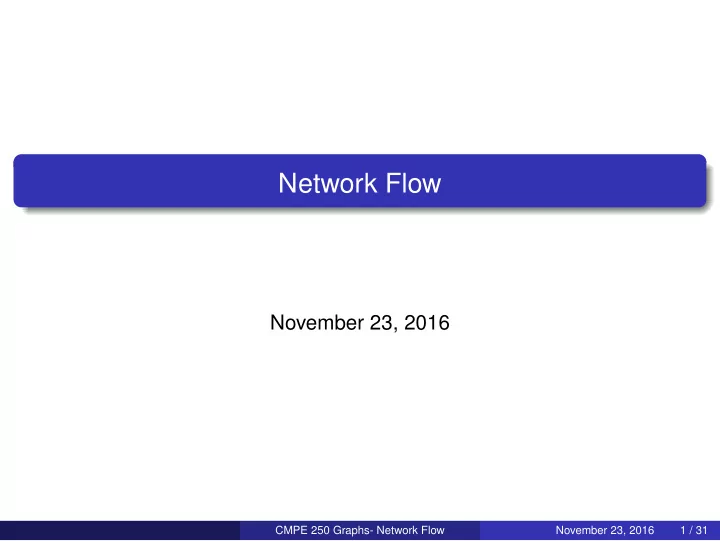 network flow