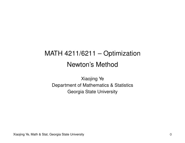 math 4211 6211 optimization newton s method