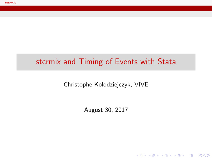 stcrmix and timing of events with stata