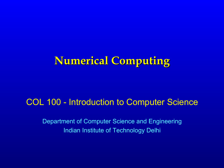 numerical computing