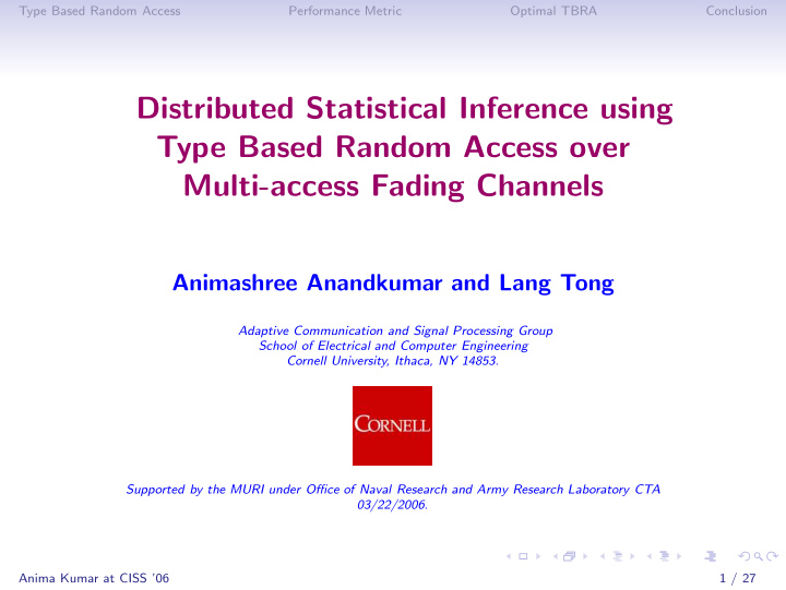 distributed statistical inference using type based random