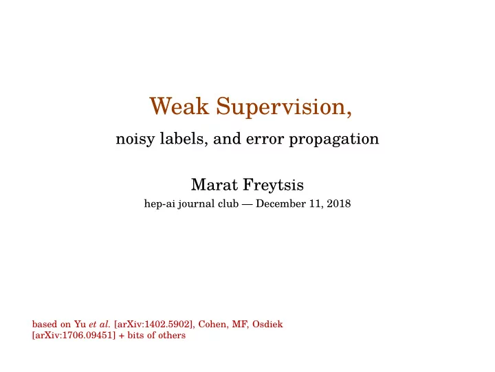 weak supervision