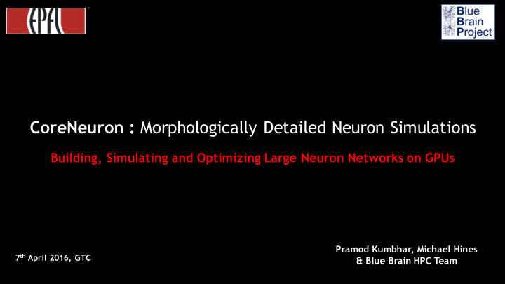 coreneuron morphologically detailed neuron simulations