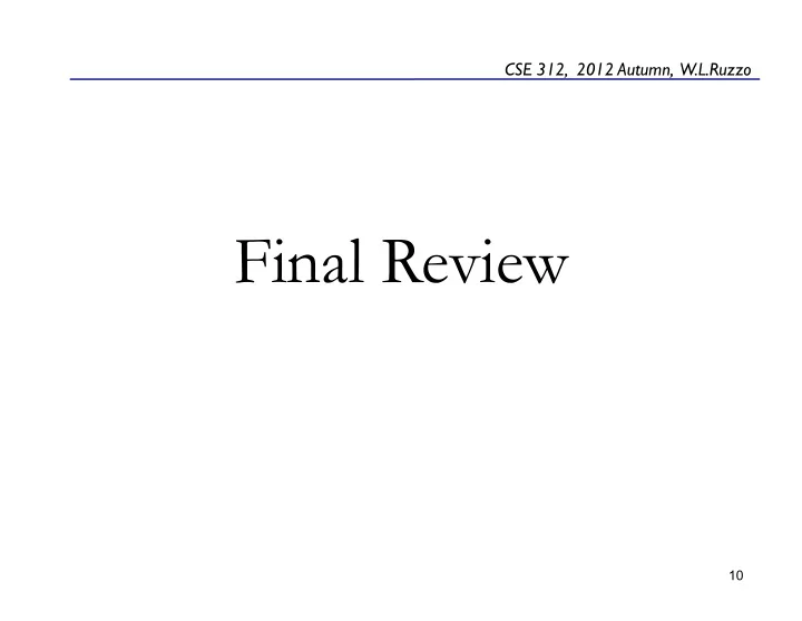 final review