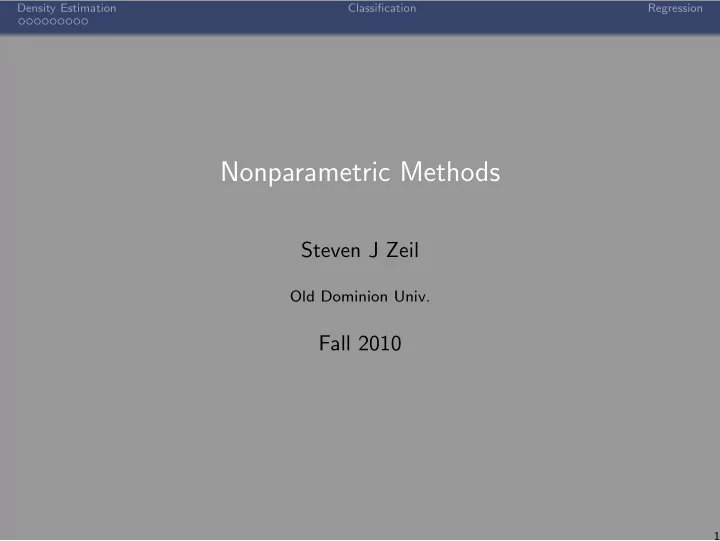 nonparametric methods