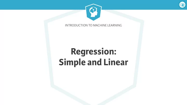 regression simple and linear