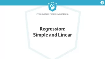 Regression:  Simple and Linear  Introduction to Machine Learning  Regression Principle  REGRESSION
