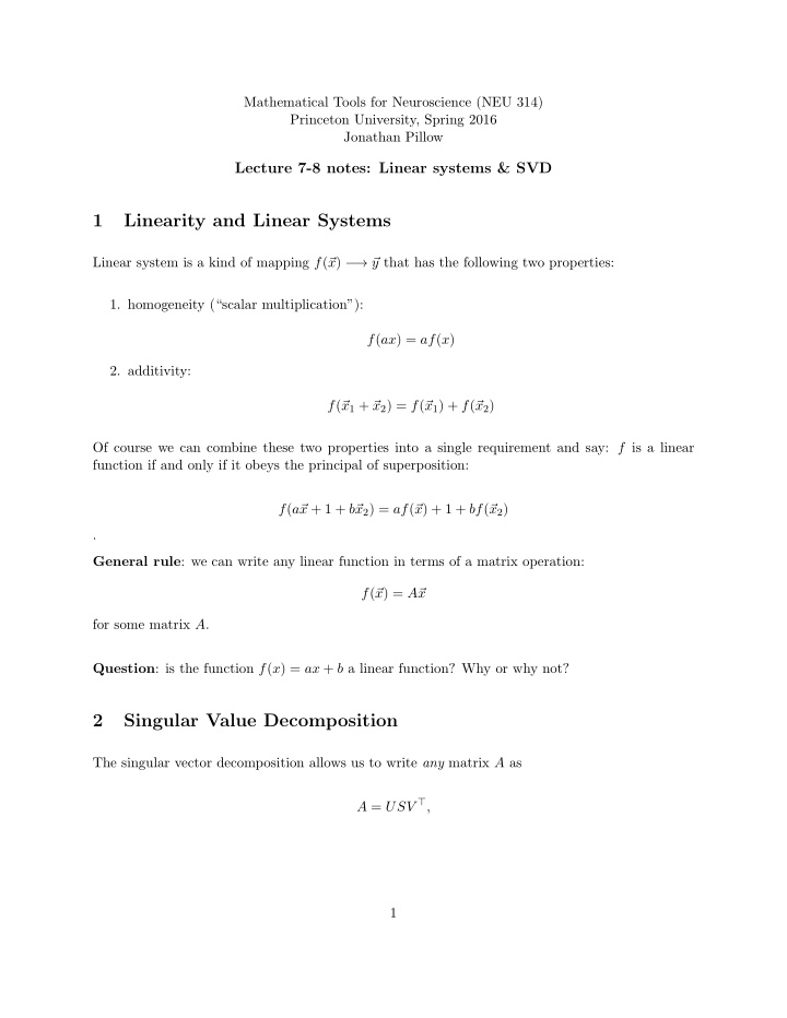 1 linearity and linear systems