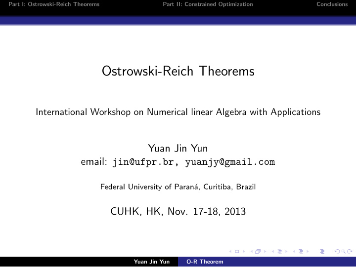 ostrowski reich theorems