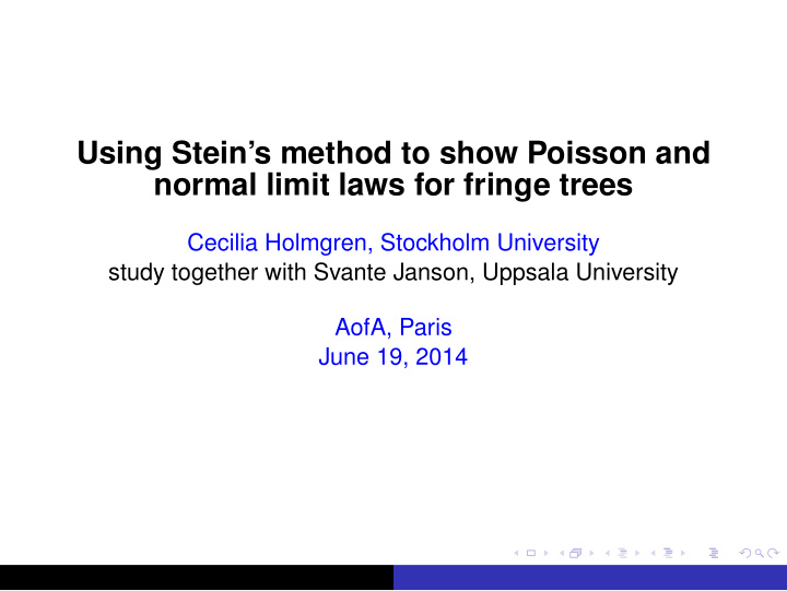 using stein s method to show poisson and normal limit