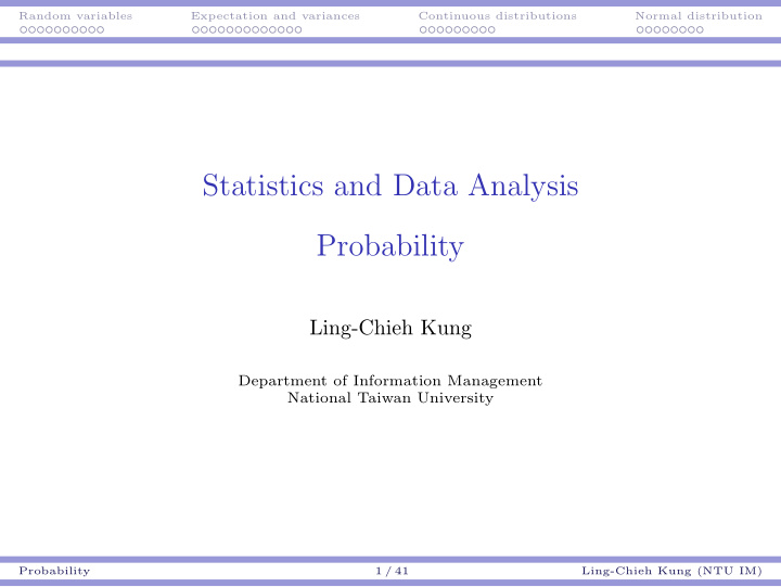 statistics and data analysis probability