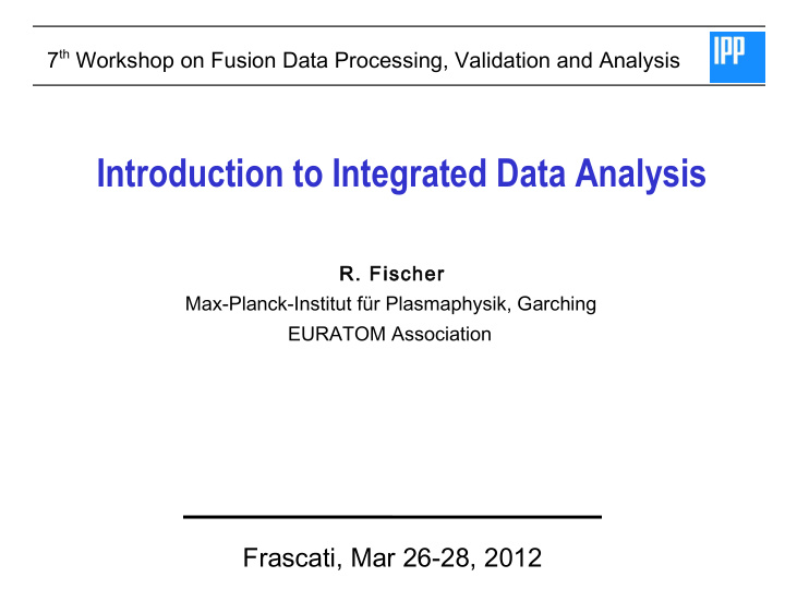 introduction to integrated data analysis