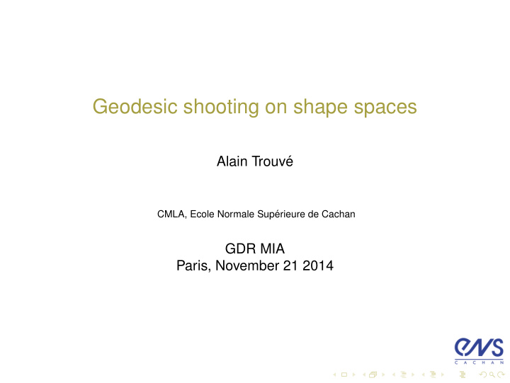 geodesic shooting on shape spaces