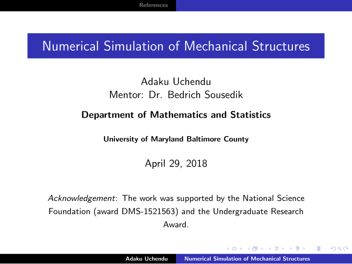 numerical simulation of mechanical structures