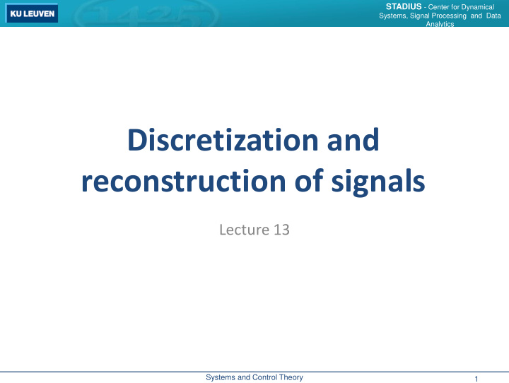 reconstruction of signals