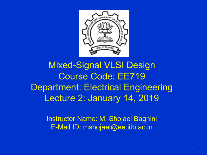 mixed signal vlsi design course code ee719 department