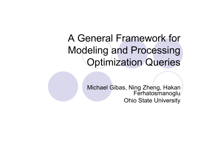 a general framework for modeling and processing