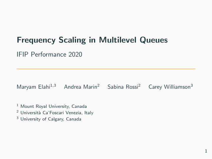 frequency scaling in multilevel queues