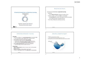 A Gentle Introduction to Machine Learning  Definition Second Lecture   Learn unknown function