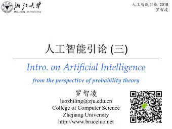 (  )  Intro. on Artificial Intelligence  from the perspective of probability