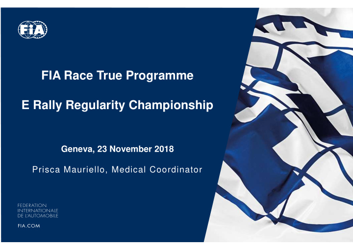 fia race true programme e rally regularity championship