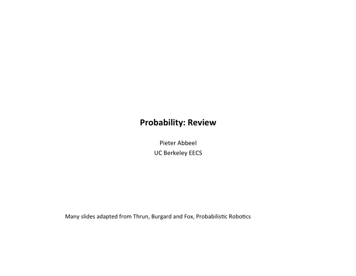 why probability in roboacs