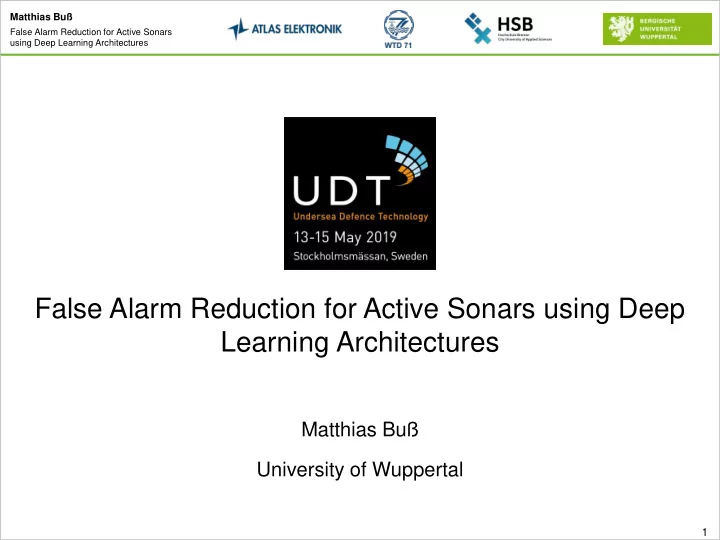 false alarm reduction for active sonars using deep