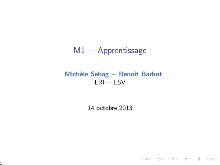 m1 apprentissage