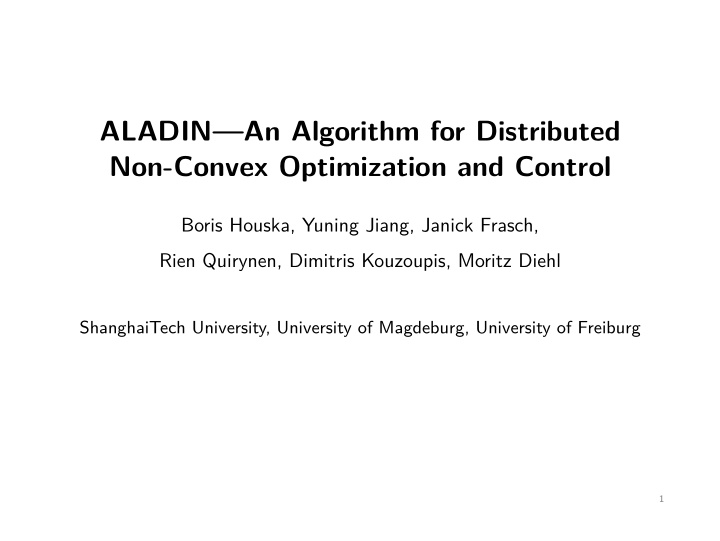 aladin an algorithm for distributed non convex