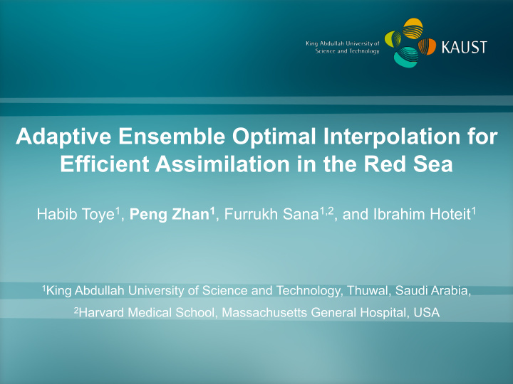 adaptive ensemble optimal interpolation for efficient