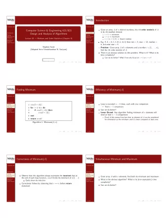 Introduction  CSCE423/823  CSCE423/823 Given an array A of n distinct numbers, the i th order