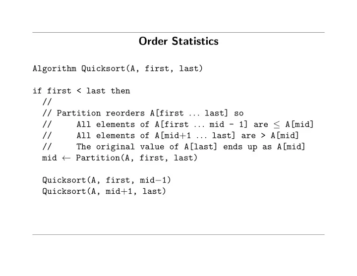 order statistics