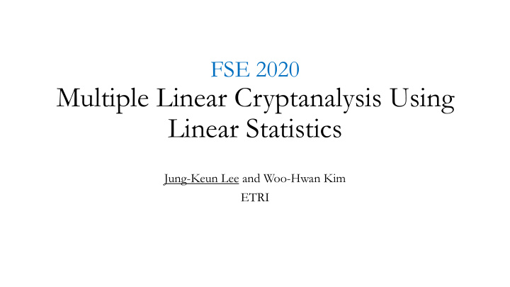 linear statistics