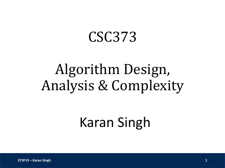 csc373 algorithm design