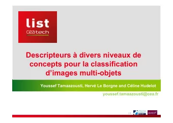 Descripteurs  divers niveaux de  concepts pour la classification  concepts pour la classification
