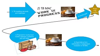 2) TB MAC  Road  map  1) TB modelling demands  meeting  and challenges  4) Proposal for country