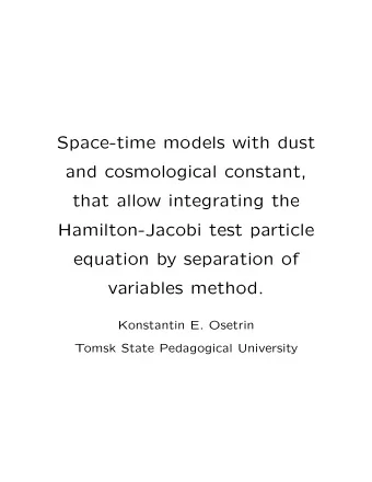 Space-time models with dust  and cosmological constant,  that allow integrating the