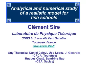 Clment Sire  Laboratoire de Physique Thorique  CNRS &amp; Universit Paul Sabatier  Toulouse,